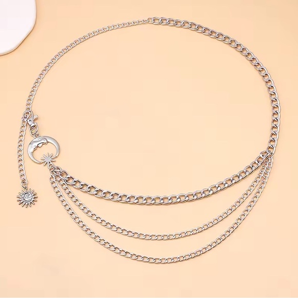 Waist Chain Belt for Dress Skirt Belts with Moon Star Waistbands 41” - Picture 3 of 4